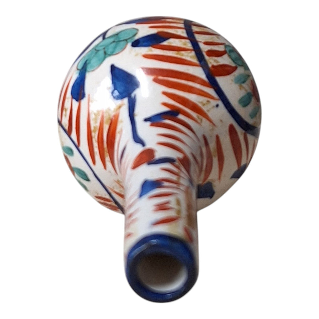 Imari Röhrenvase – Zwiebelförmige Miniaturvase, japanisches Porzellan, Meiji-Periode