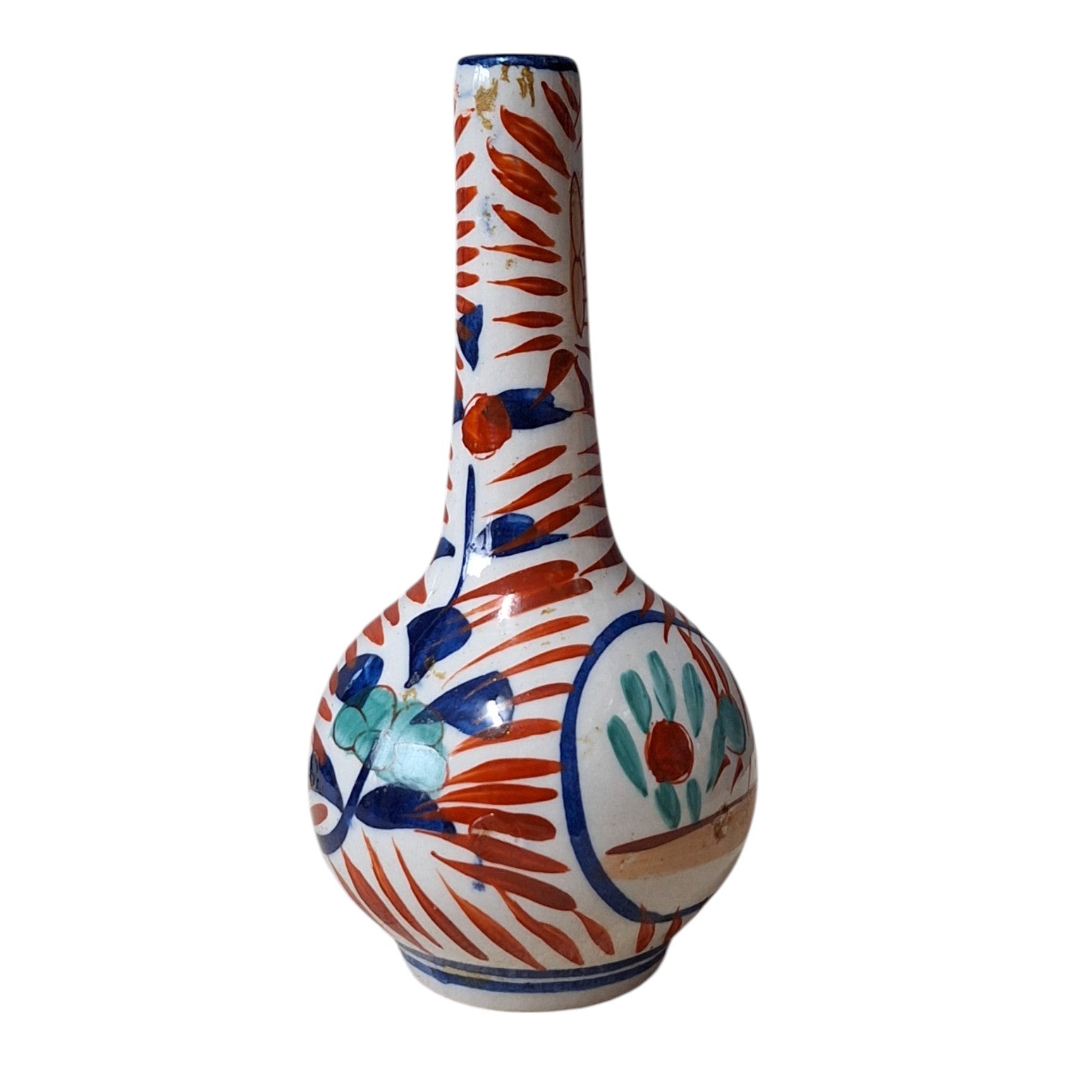 Imari Pfeifenvase – Eulenähnliche Miniaturvase, Japanisches Porzellan, Meiji-Zeit