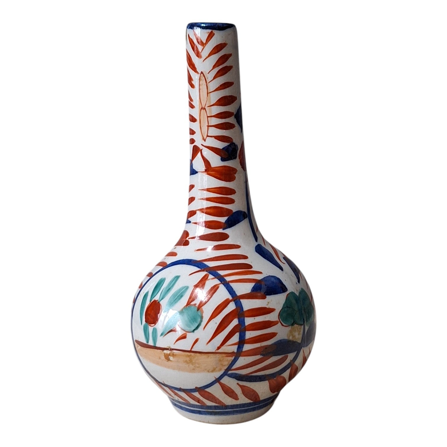 Imari Pfeifenvase – Eulenähnliche Miniaturvase, Japanisches Porzellan, Meiji-Zeit