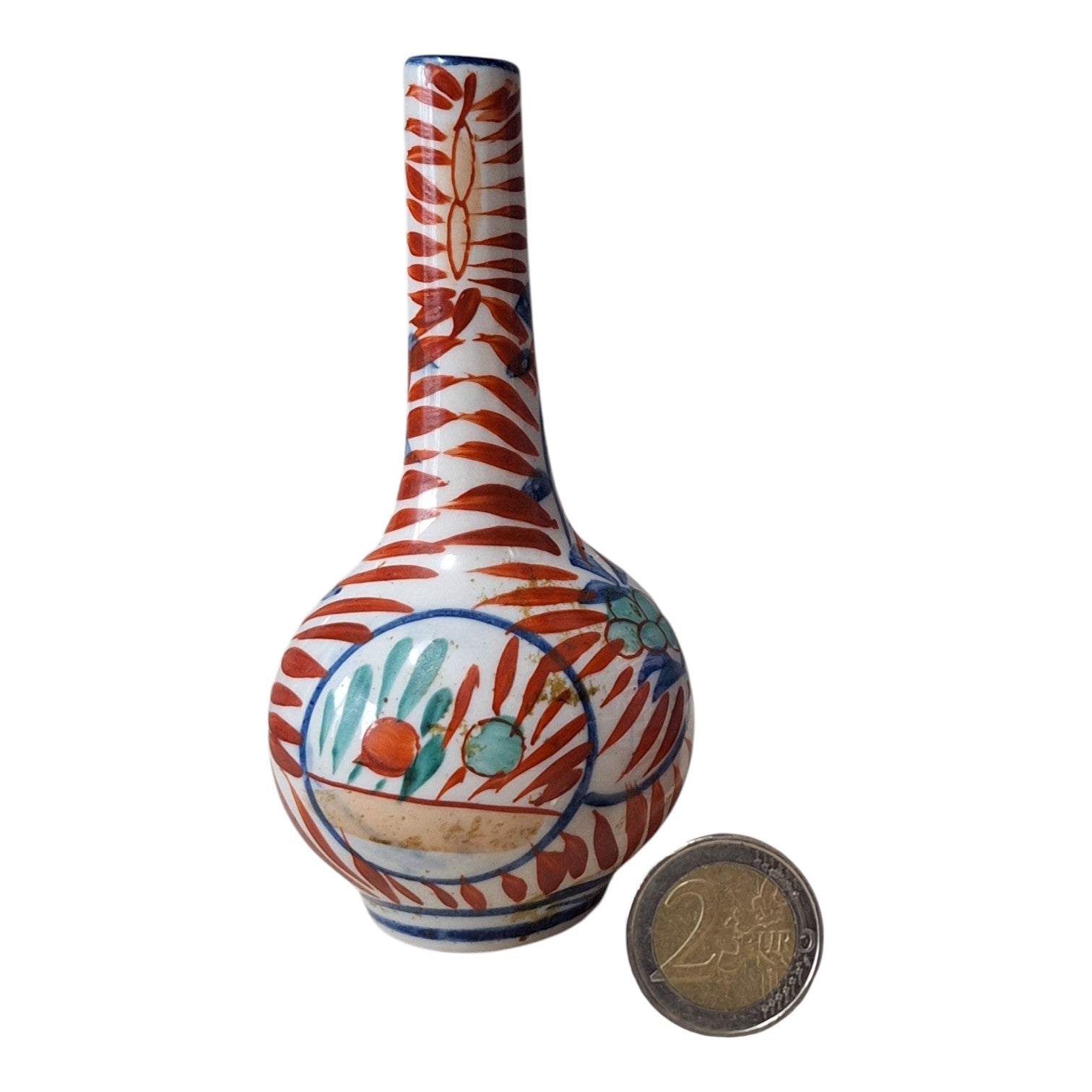 Imari Pfeifenvase – Zwiebelförmige Miniaturvase, Japanisches Porzellan, Meiji-Periode