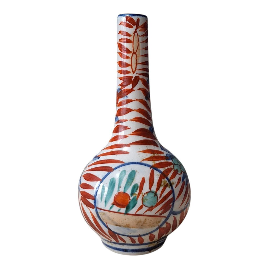 Imari Pfeifenvase – Zwiebelförmige Miniaturvase, Japanisches Porzellan, Meiji-Periode