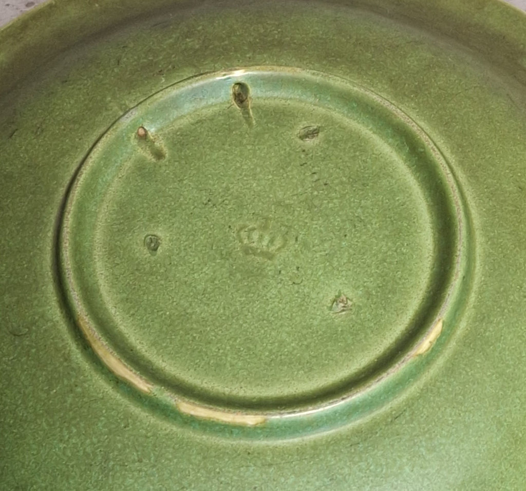 Grüner Keramik-Wandteller im Art-Déco-Stil — Alboth & Kaiser (ALKA), Deutschland