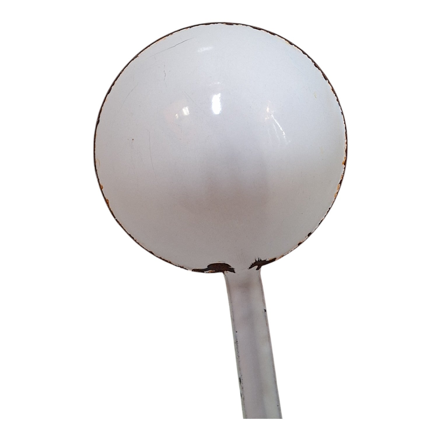 Vintage white enameled ladle