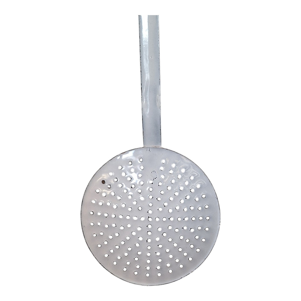 Vintage white enameled skimmer