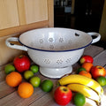 Vintage White Enamel Colander Ø 25.5 cm