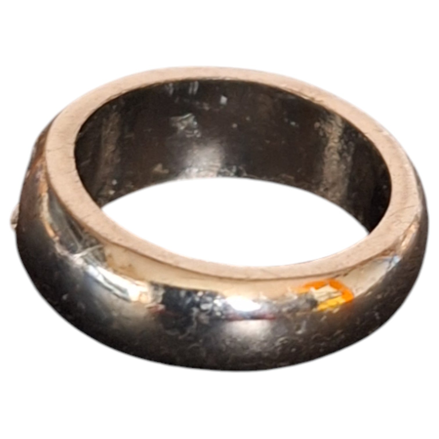 Vintage damesring - brede verzilverde ring met strass cluster