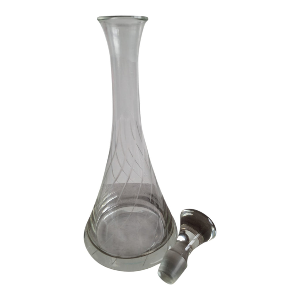 Kristallkaraffe mit Stopfen | Streifengravur | H. 37,5 cm
