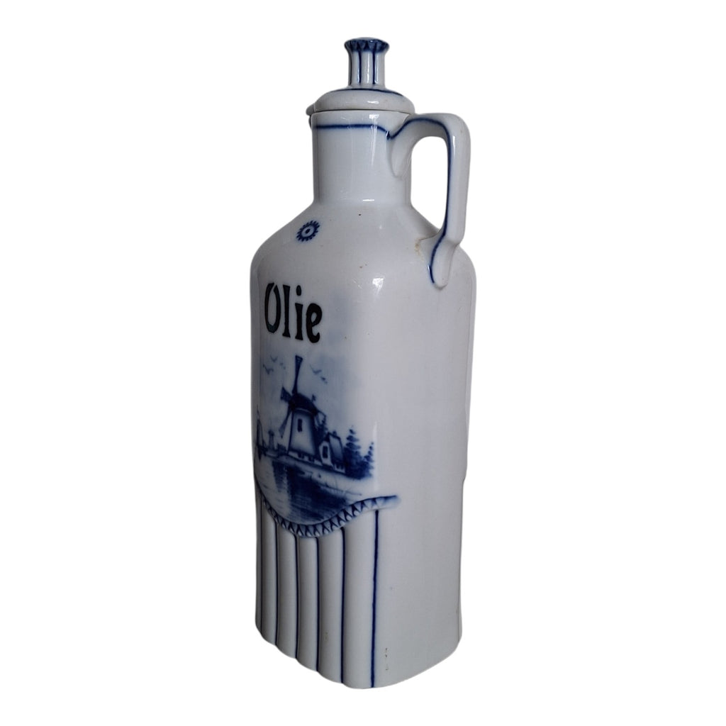 Delft Blau Ölflasche | Mühlenmotiv | Gemarkt Nr. 2805 | 22,5 cm