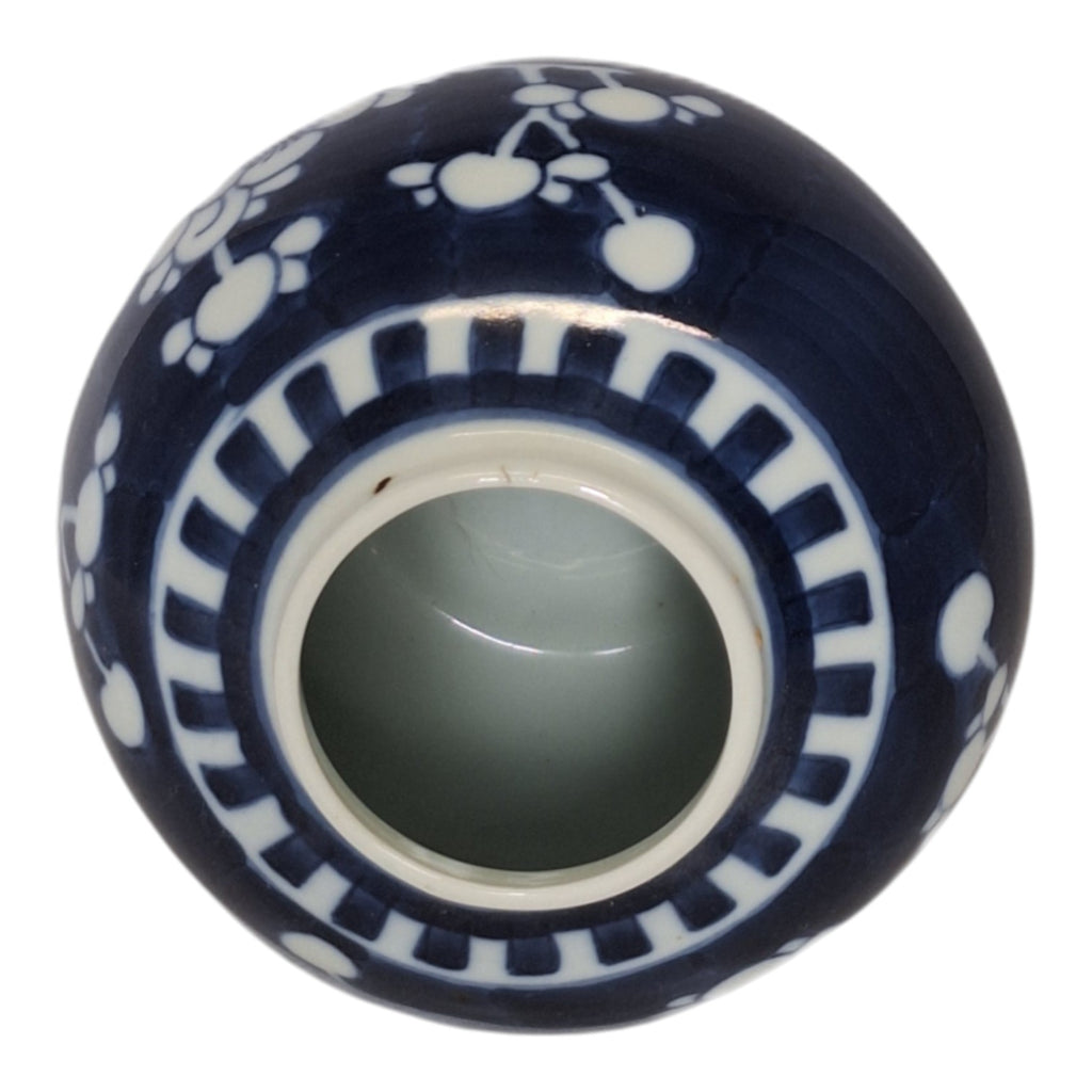 Chinesische blau-weiße Ingwer-Vase aus Porzellan mit Pflaumenblütendekor – 1960er Jahre