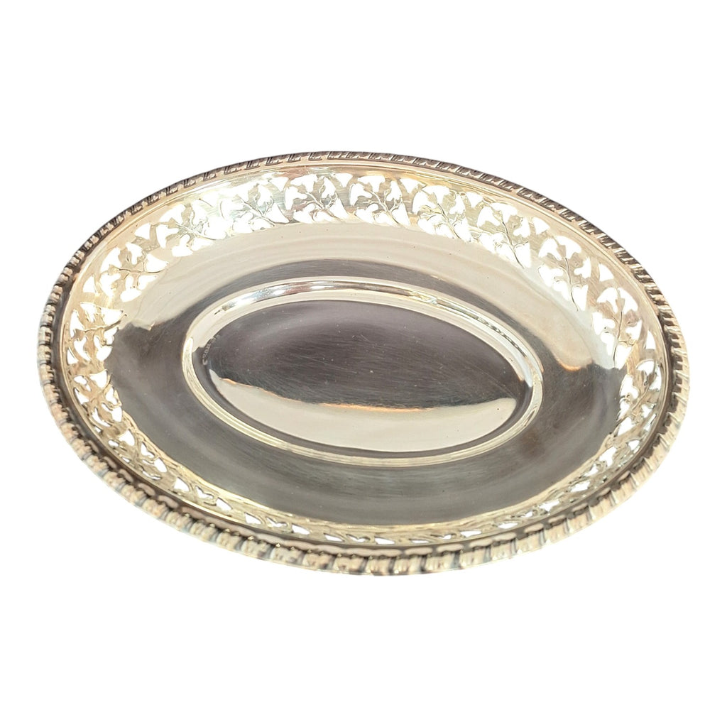 Silver-plated oval V.D.M. dish, France, c. 1940