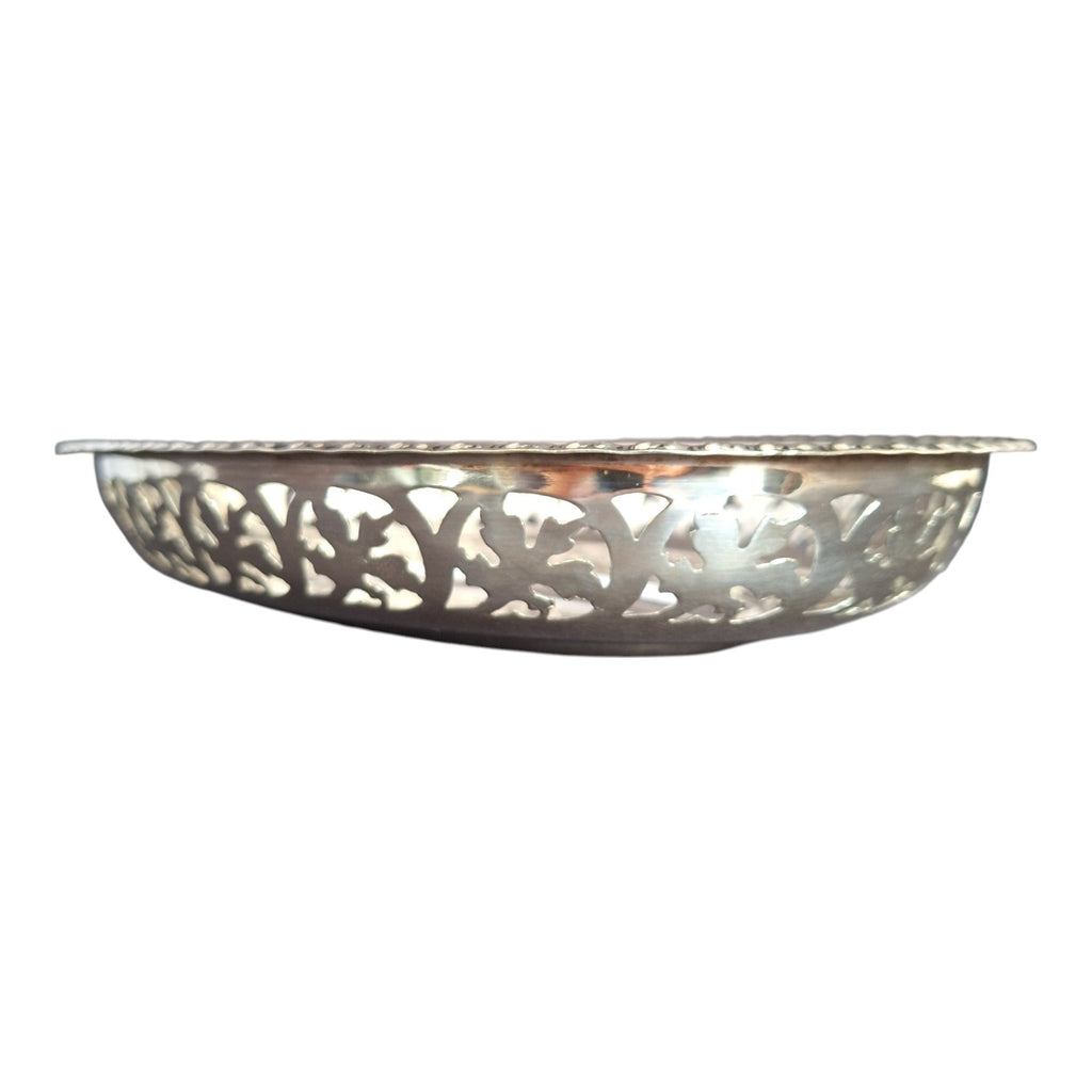Silver-plated oval V.D.M. dish, France, c. 1940