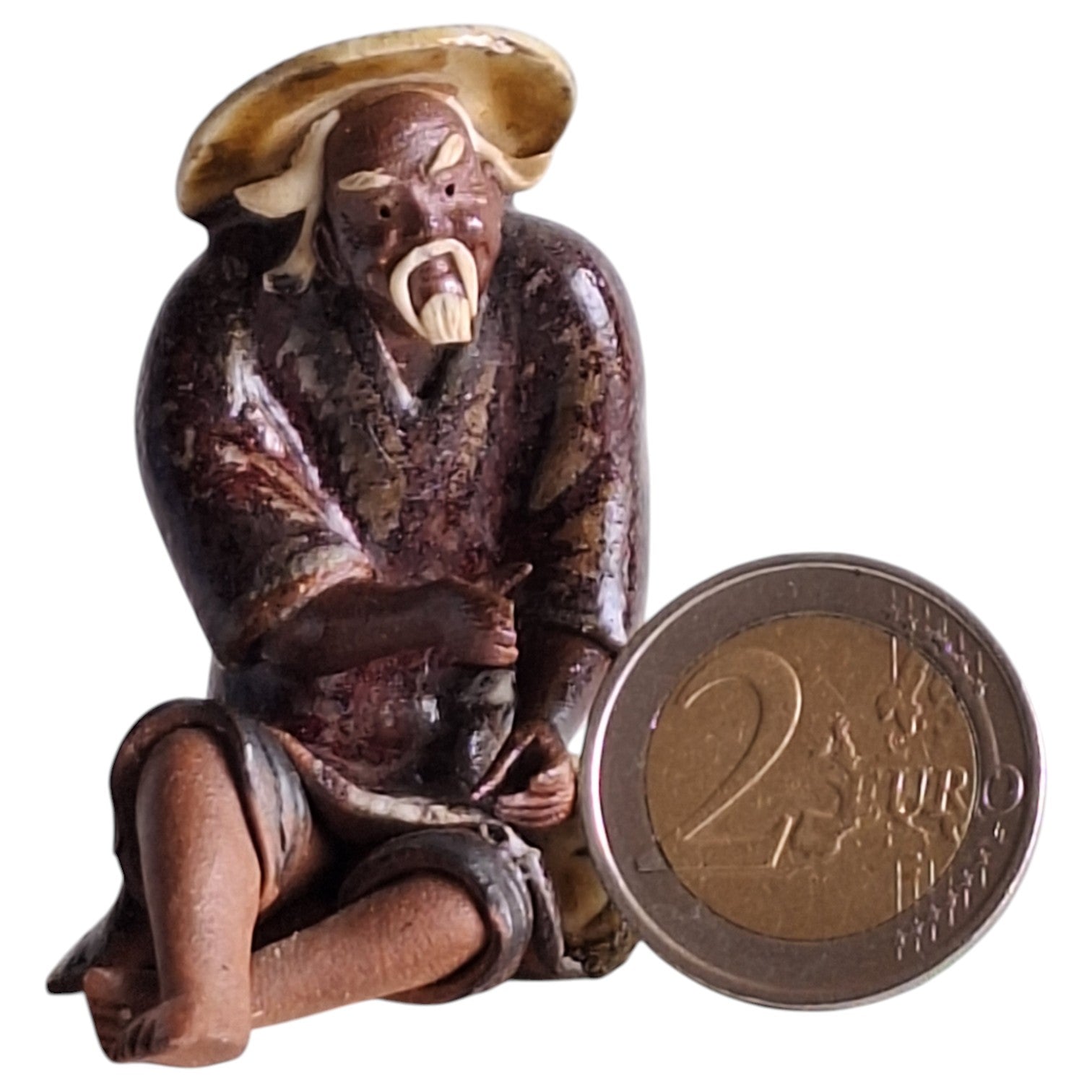 Handgemachte Ton-Mudman-Figur – Shiwan, China, ca. 1980