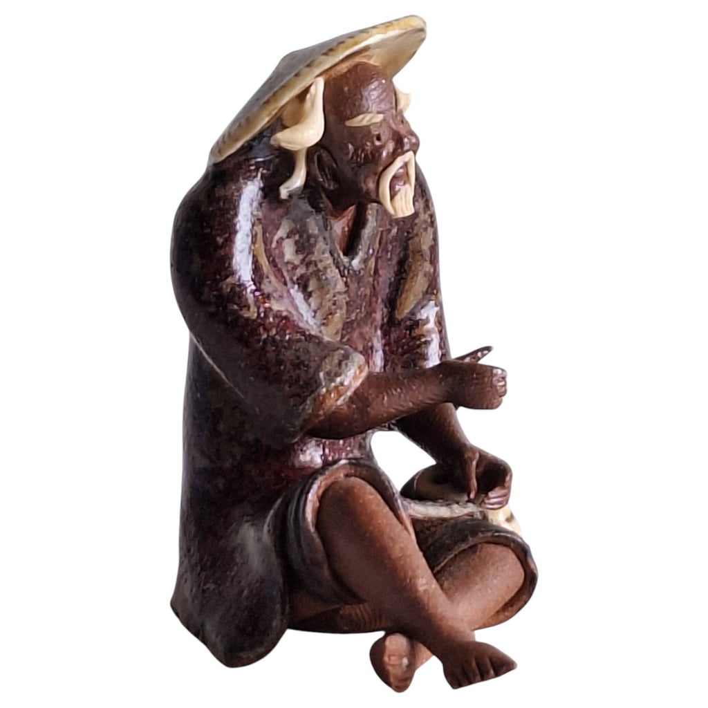 Handgemachte Ton-Mudman-Figur – Shiwan, China, ca. 1980