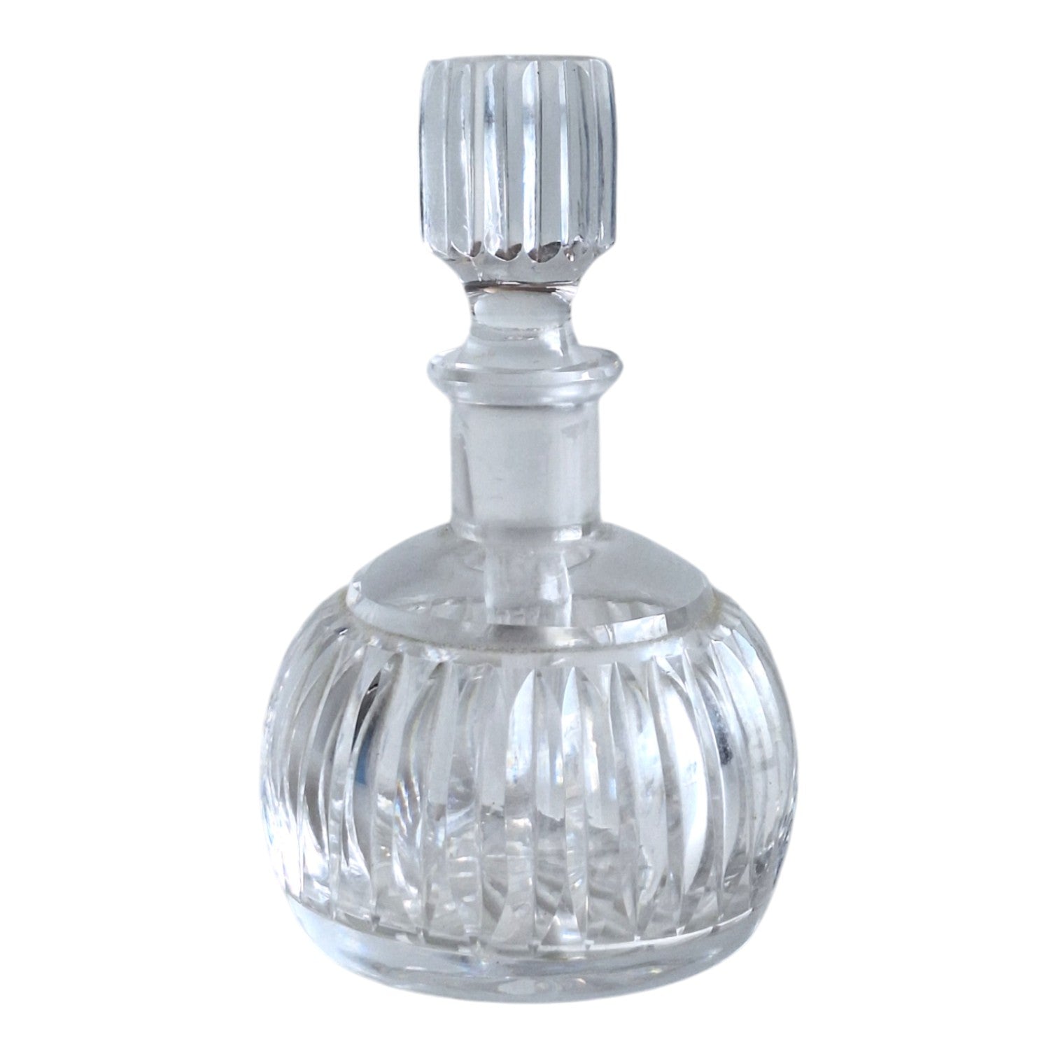 Kristall-Parfümflakon | Eau de Cologne | Geschliffenes Design | H. 12 cm