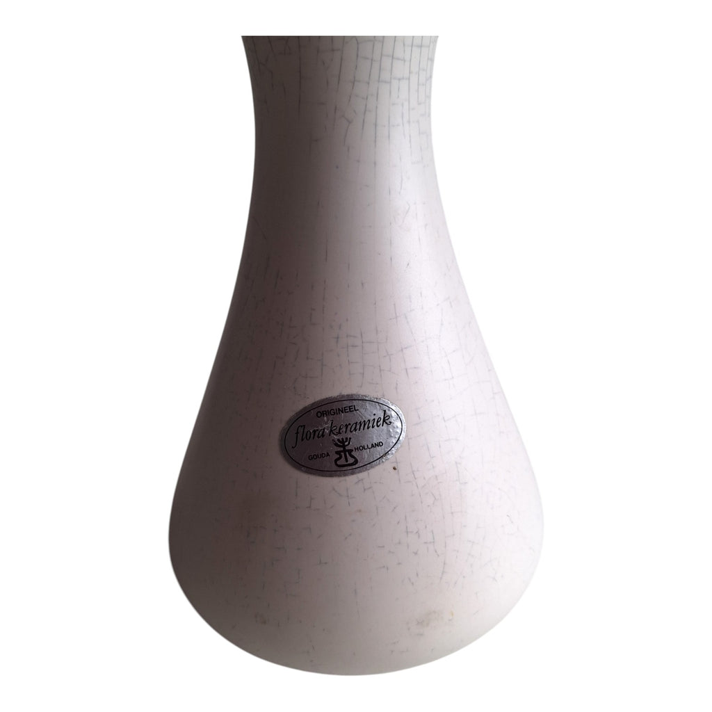 Flora Ceramics Gouda Vase | Craquelure | No. 651 | Original Sticker | 22 cm