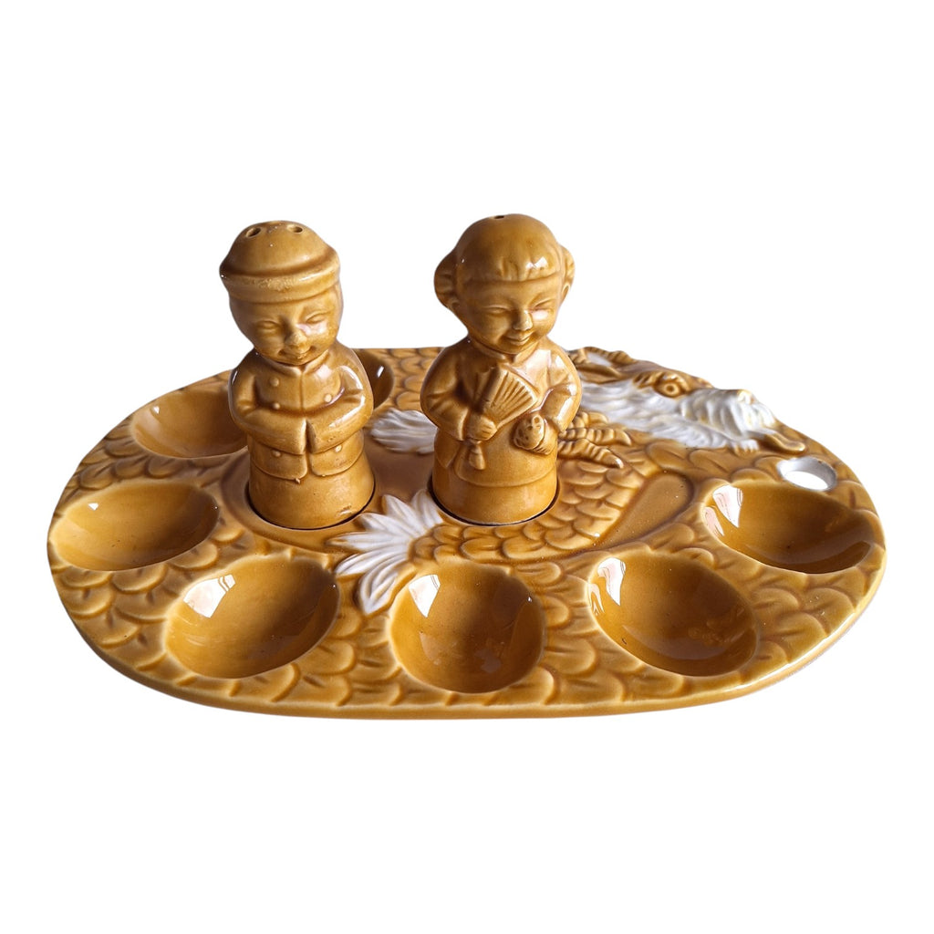 Japanese Eggshell with Dragon Decoration & Salt and Pepper Set – Complete