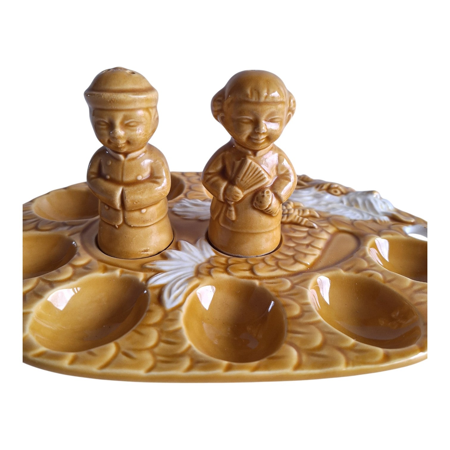 Japanese Eggshell with Dragon Decoration & Salt and Pepper Set – Complete