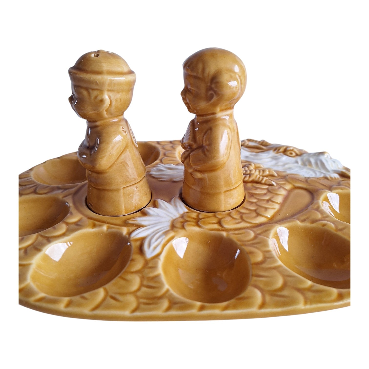 Japanese Eggshell with Dragon Decoration & Salt and Pepper Set – Complete