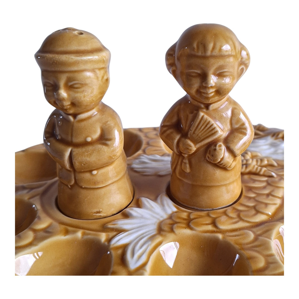 Japanese Eggshell with Dragon Decoration & Salt and Pepper Set – Complete