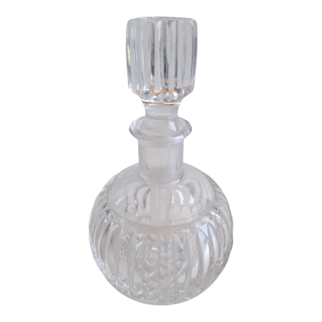 Crystal Perfume Bottle | Eau de Cologne | Cut Design | H. 12 cm