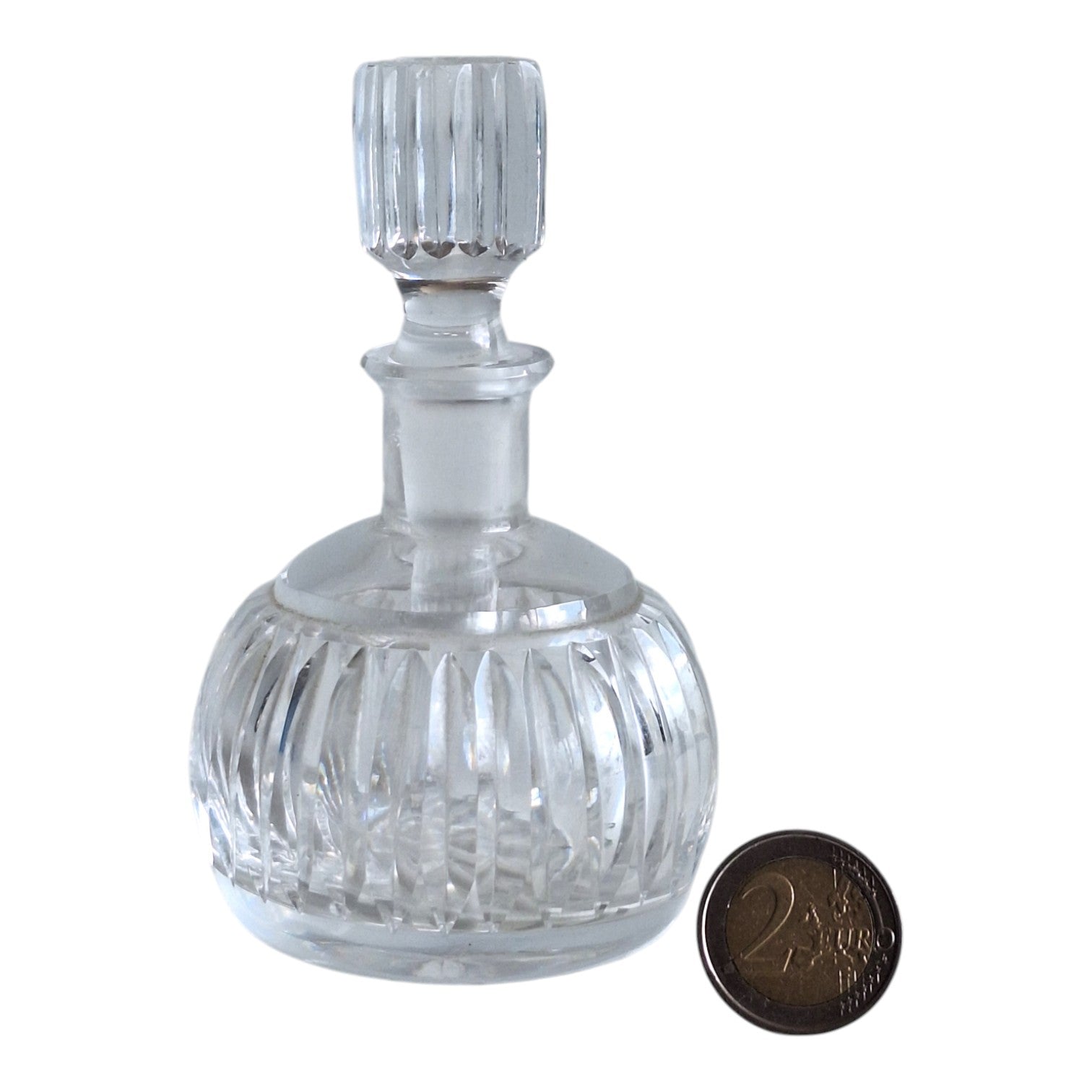 Crystal Perfume Bottle | Eau de Cologne | Cut Design | H. 12 cm