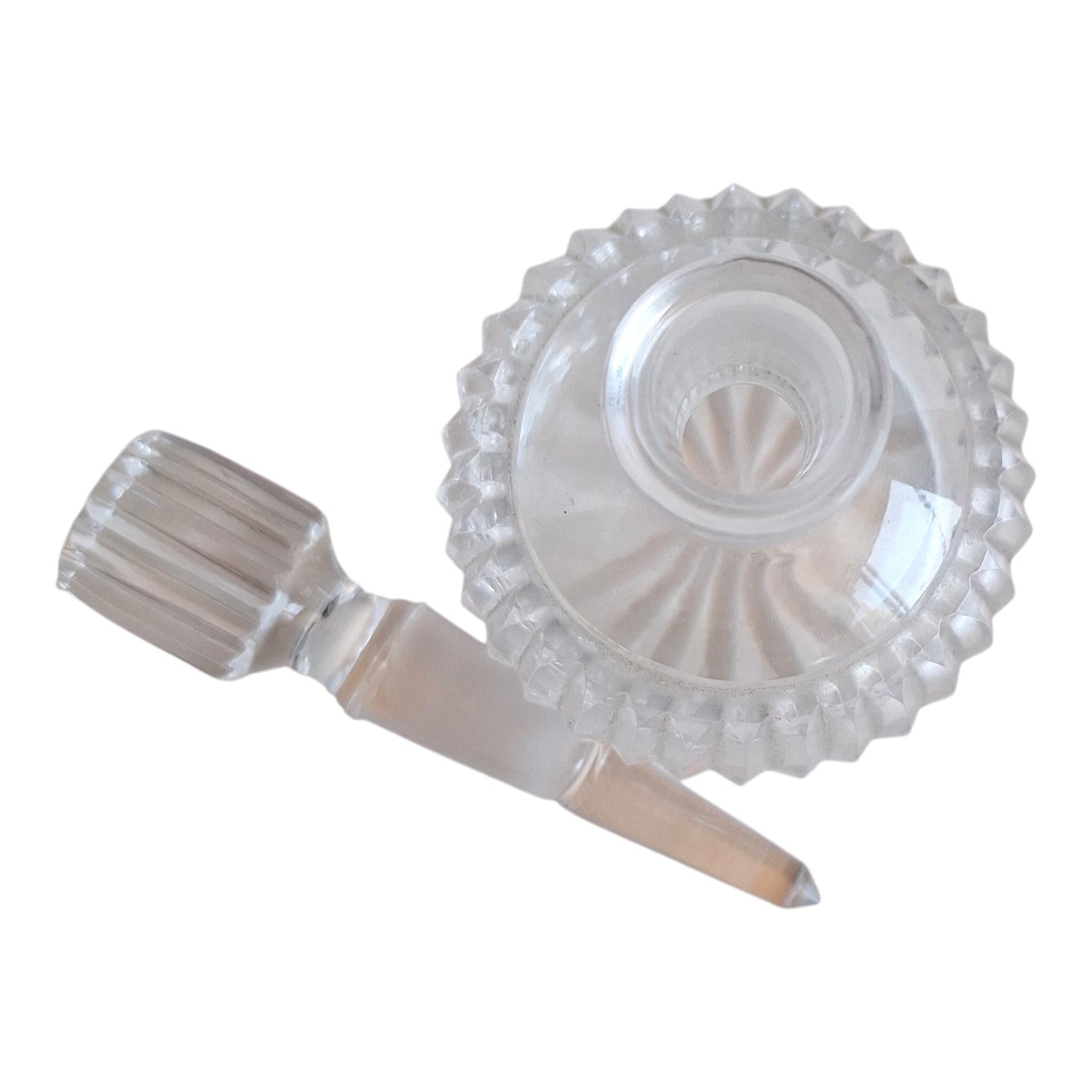 Crystal Perfume Bottle | Eau de Cologne | Cut Design | H. 12 cm