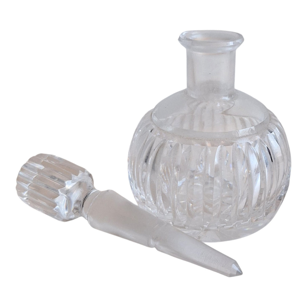 Crystal Perfume Bottle | Eau de Cologne | Cut Design | H. 12 cm