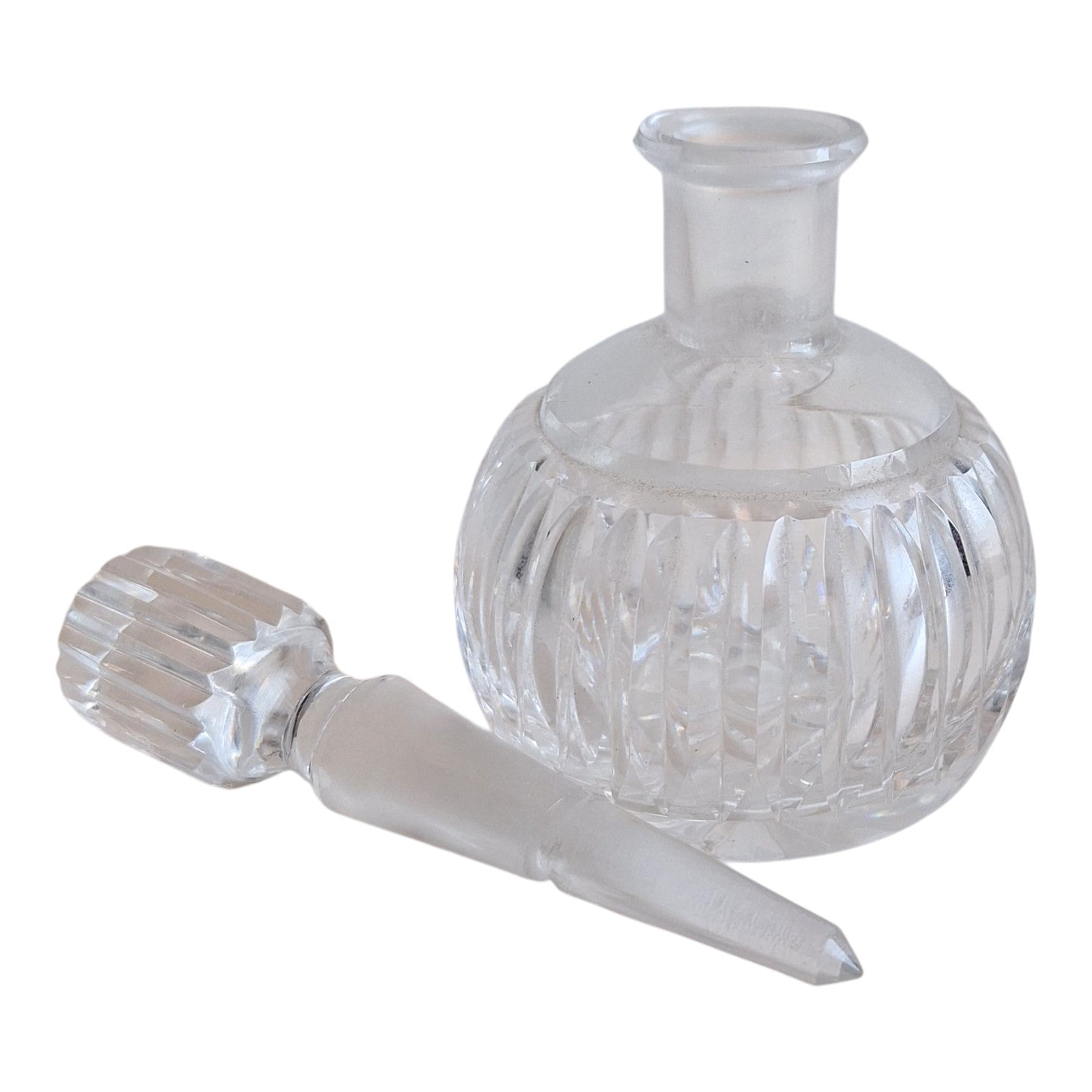 Crystal Perfume Bottle | Eau de Cologne | Cut Design | H. 12 cm