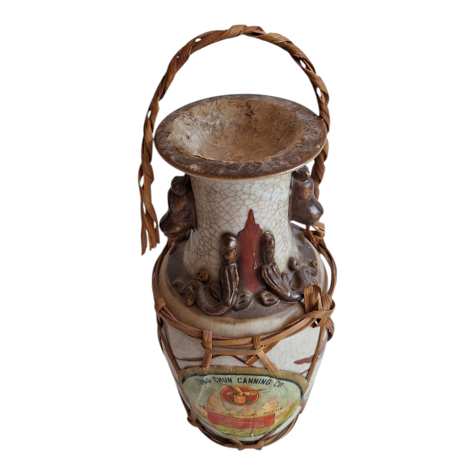 Nanking Ingwer-Vase Tung Chun Canning Co – Originalinhalt versiegelt, 1940-1960