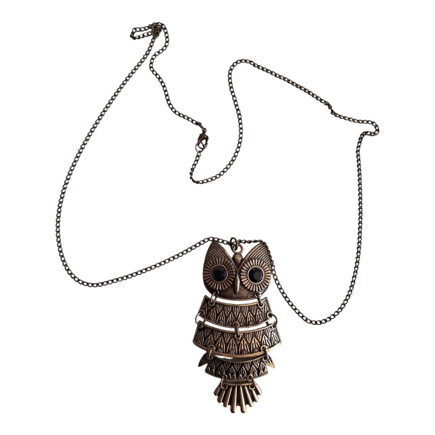 Halskette mit Eulenanhänger — Charmantes Tiermotiv, 71 cm