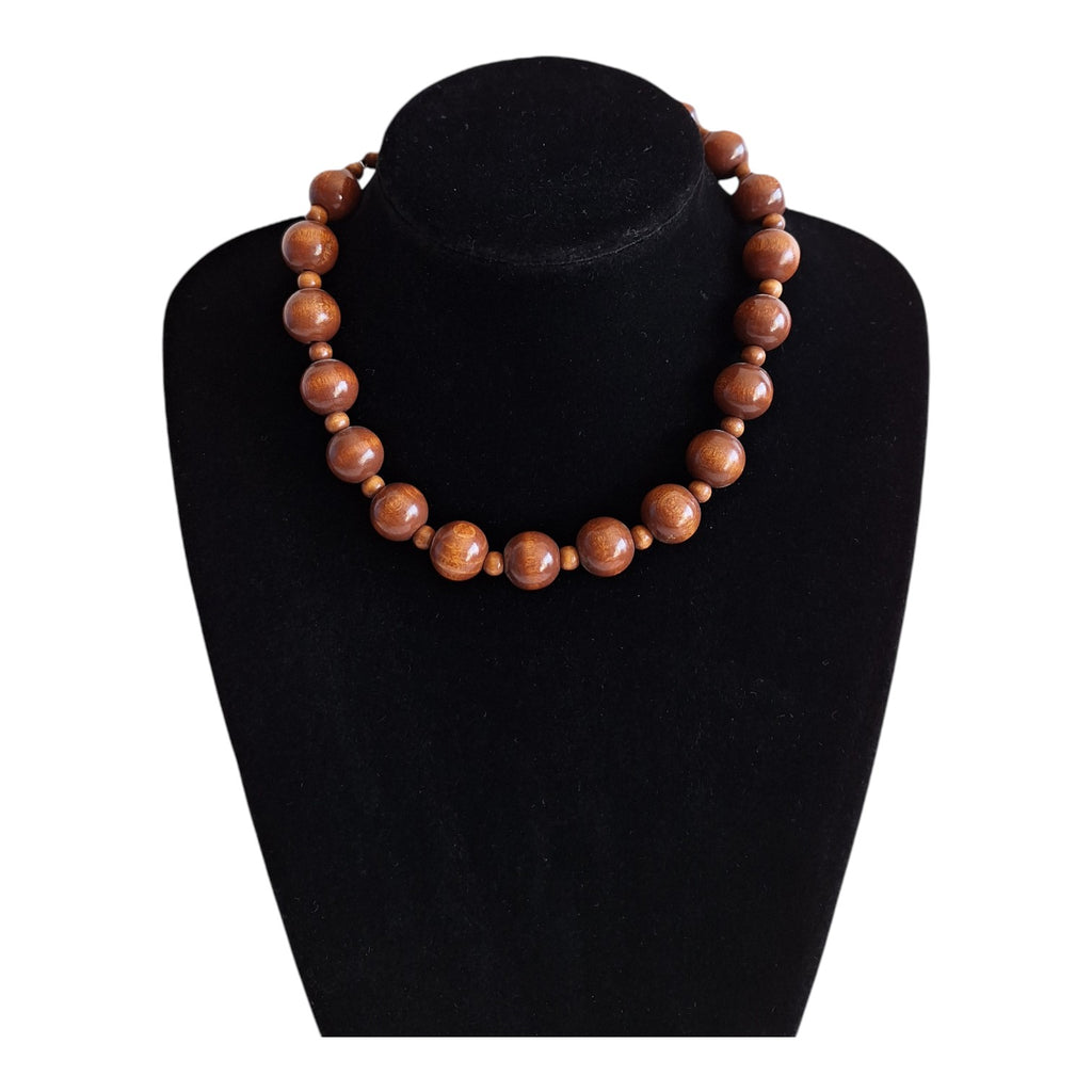 Wooden bead necklace