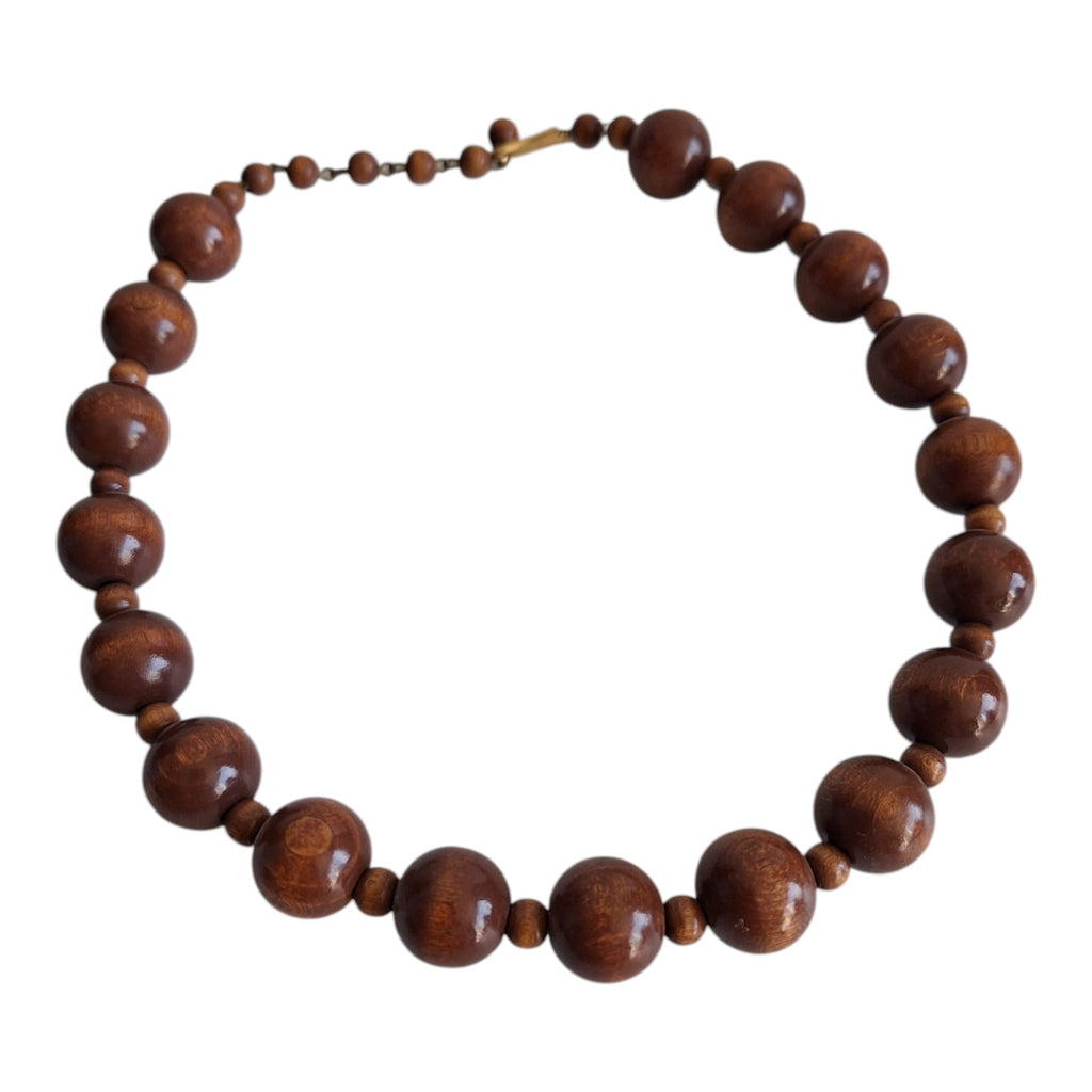 Wooden bead necklace