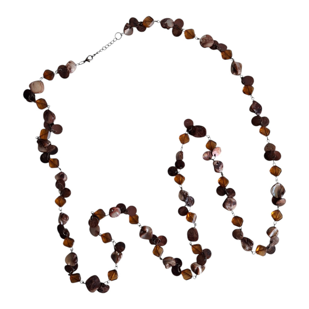 Necklace with stones and discs