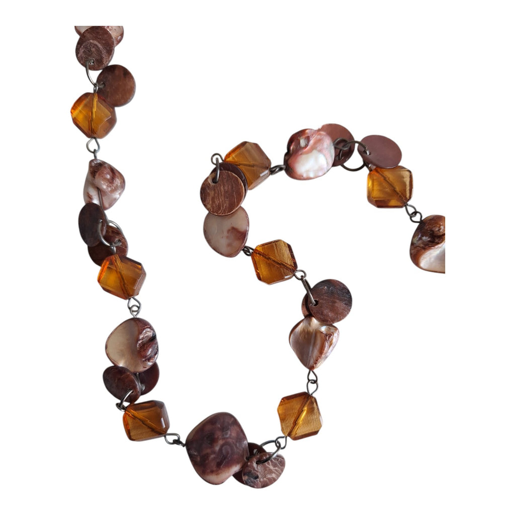 Necklace with stones and discs