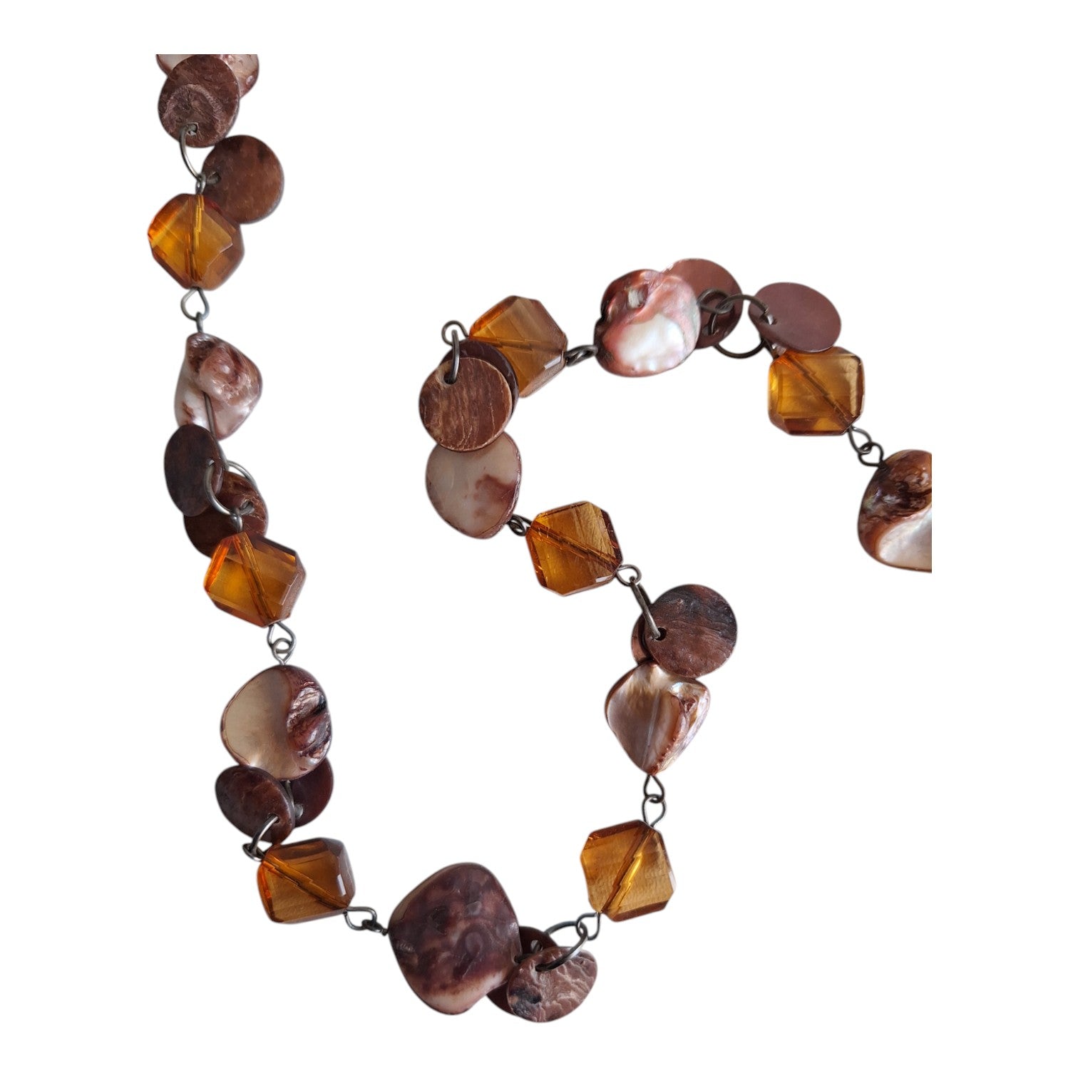 Necklace with stones and discs