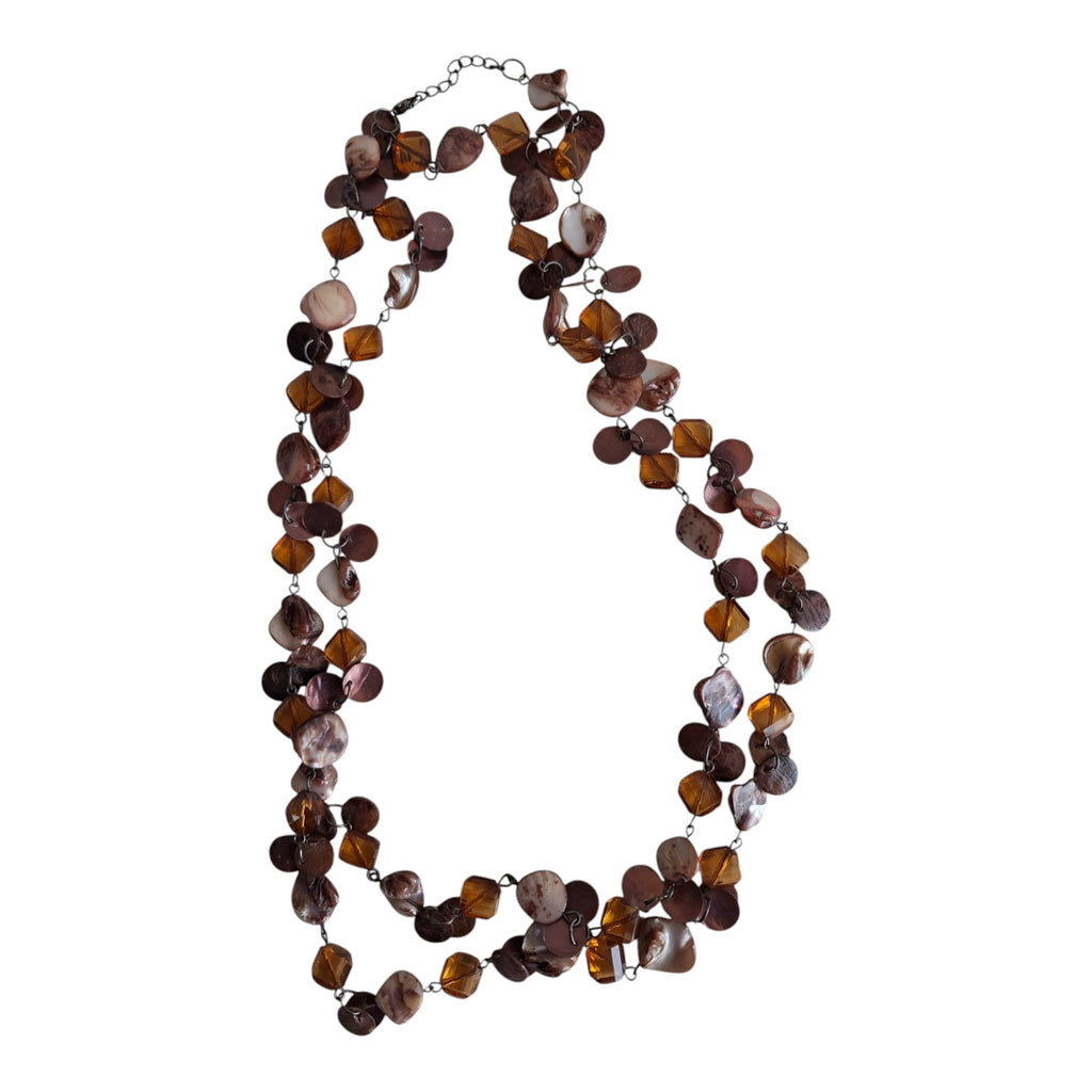 Necklace with stones and discs