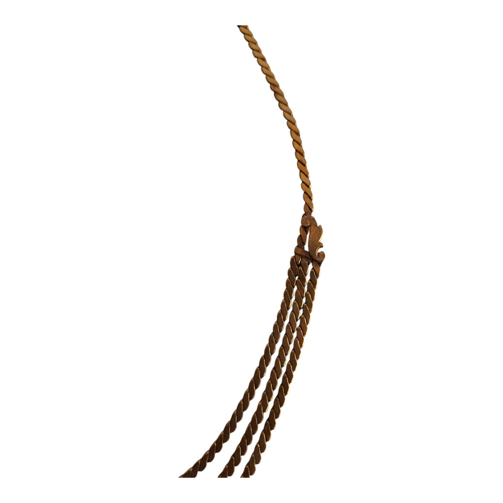 Gold-colored cord 3-layer necklace