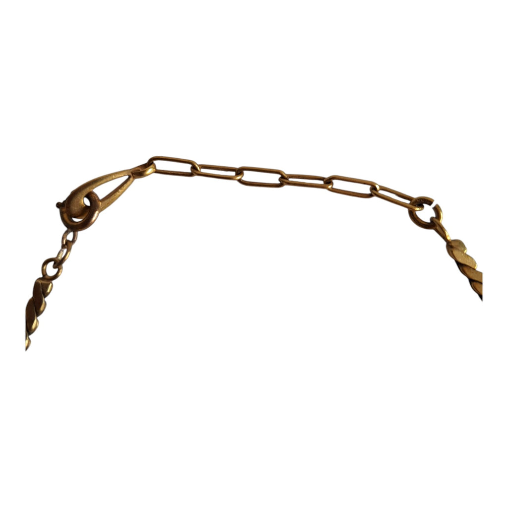 Gold-colored cord 3-layer necklace