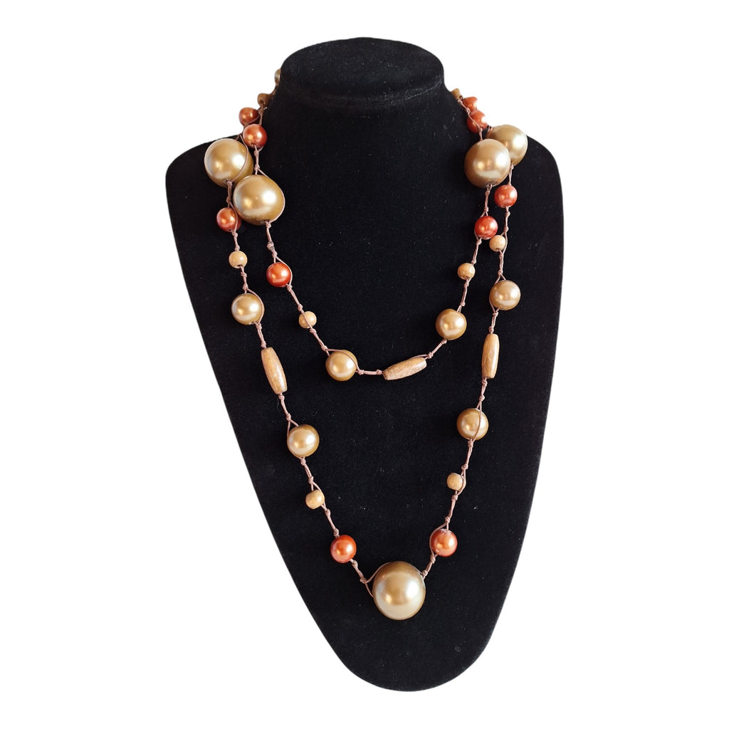 Wooden bead necklace