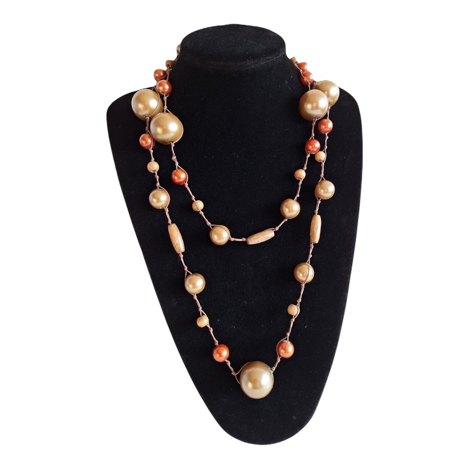 Wooden bead necklace