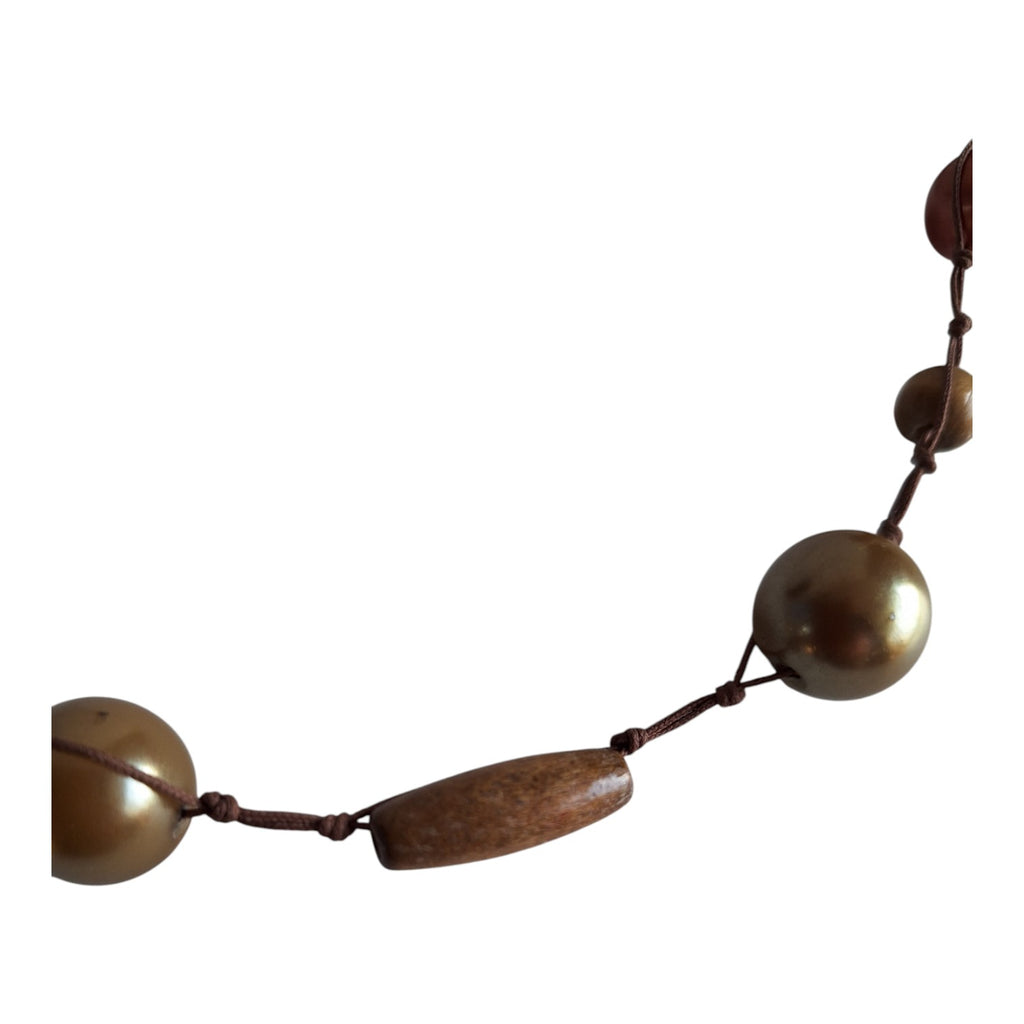 Wooden bead necklace