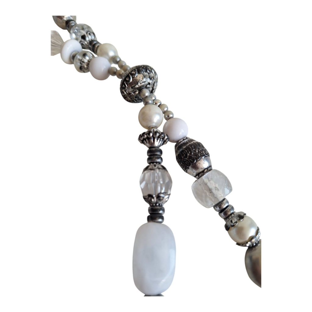 Necklace with silver-colored heart pendant