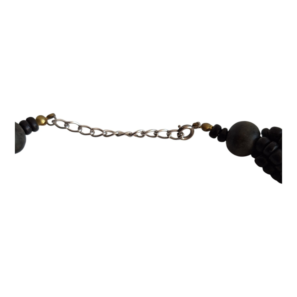 Necklace with small wooden beads