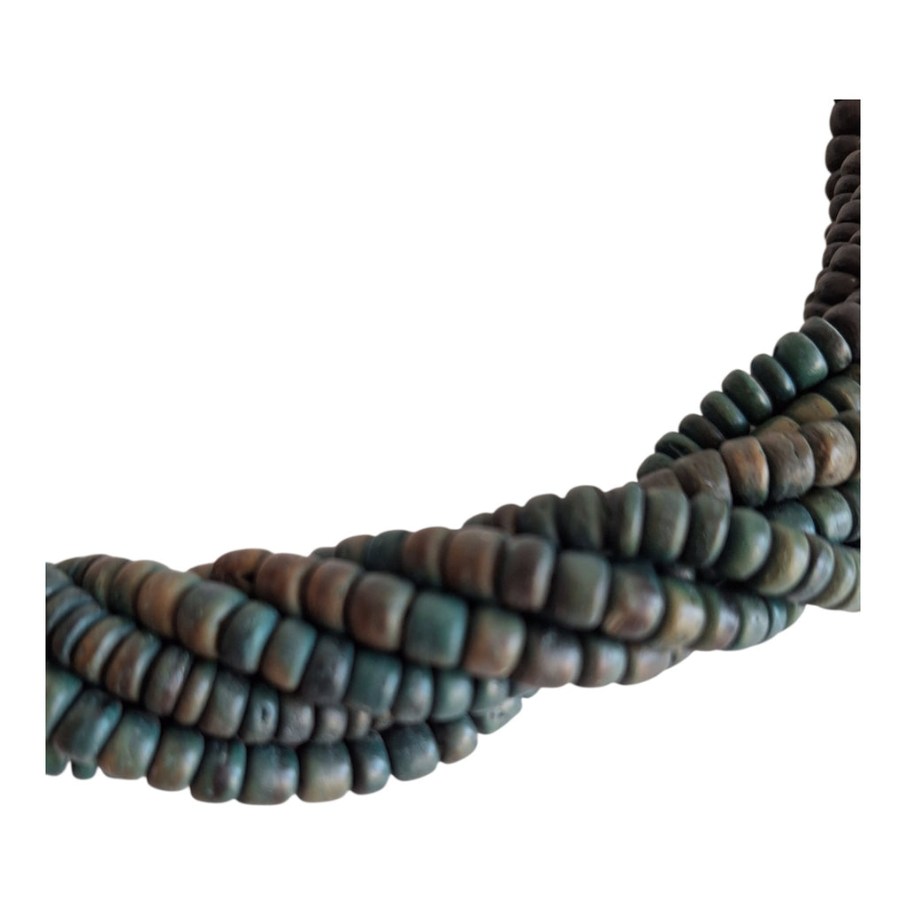 Necklace with small wooden beads