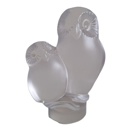 Cristal de Sèvres | Eulen-Figurengruppe | Matte Ausführung | 80er-90er Jahre