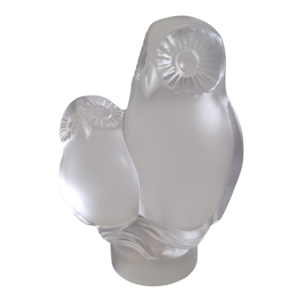 Cristal de Sèvres | Eulen-Figurengruppe | Matte Ausführung | 80er-90er Jahre