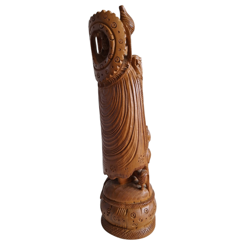Handgeschnitzte Sandelholz-Krishna-Statue – Indien, erste Hälfte 20. Jahrhundert