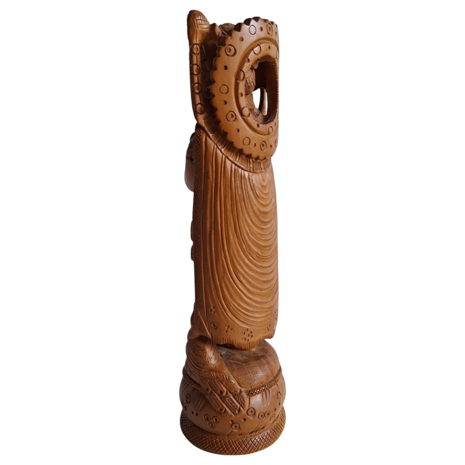 Handgeschnitzte Sandelholz-Krishna-Statue – Indien, erste Hälfte 20. Jahrhundert
