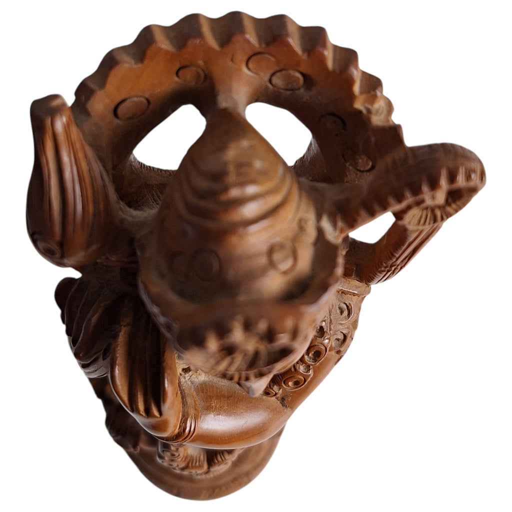 Handgeschnitzte Sandelholz-Krishna-Statue – Indien, erste Hälfte 20. Jahrhundert