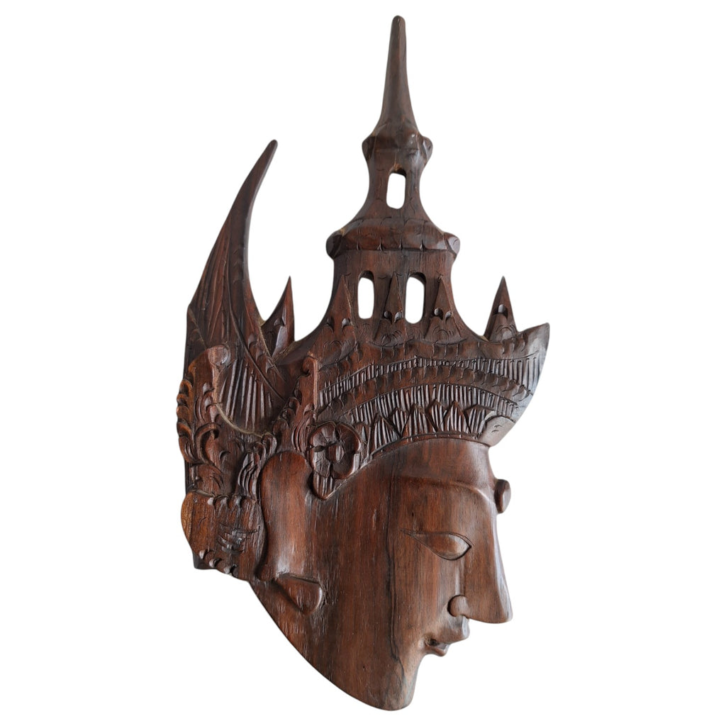 Javanisches Holzrelief Gottheit – Rama oder Sita, Java, Indonesien